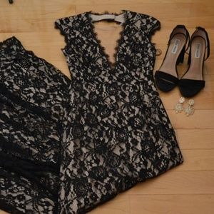 Aidan Mattox keyhole cutout black gown, size 4